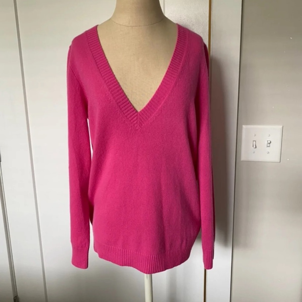 J. Crew Hot Pink Cashmere Sweater